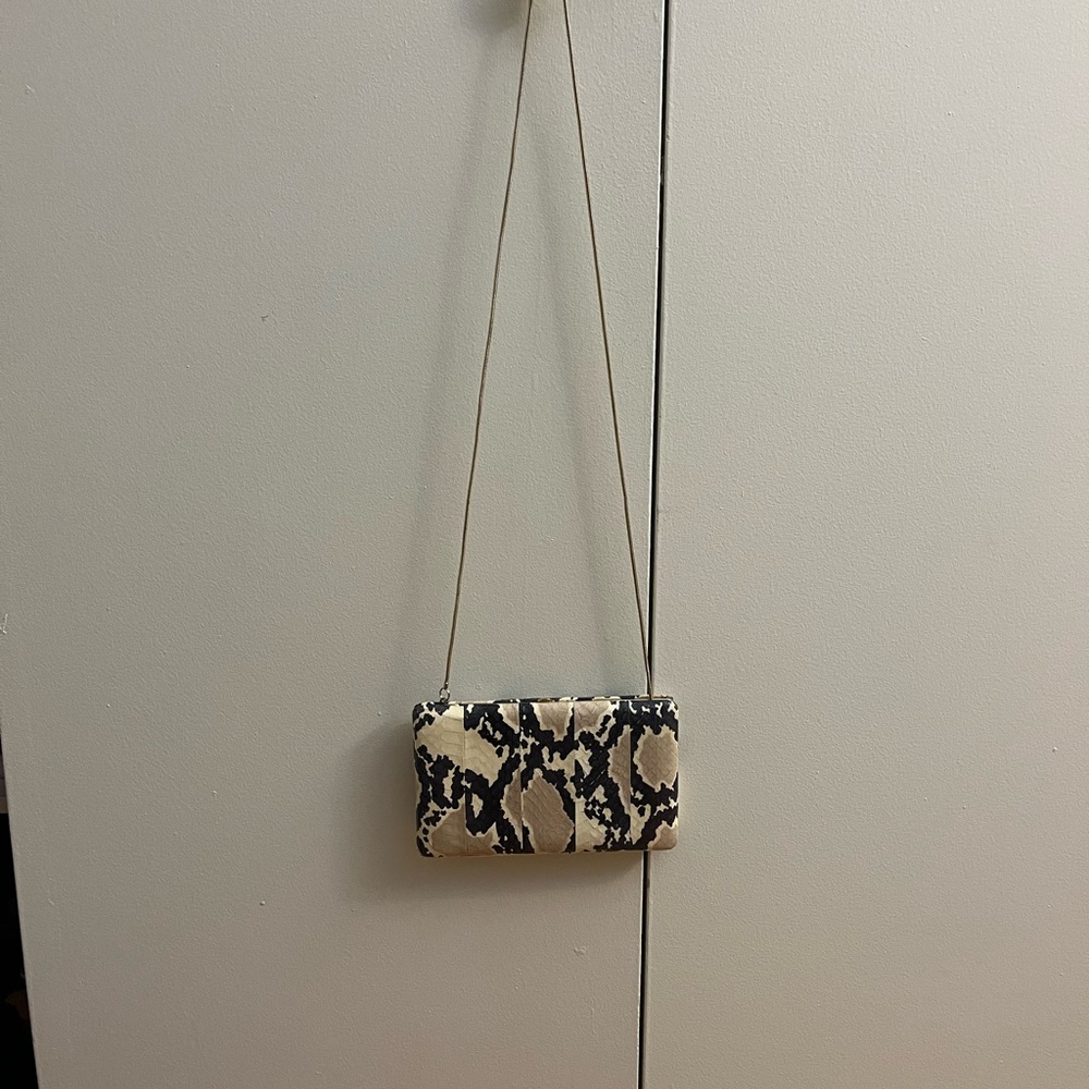 Club Monaco Leather Snakeskin Clutch